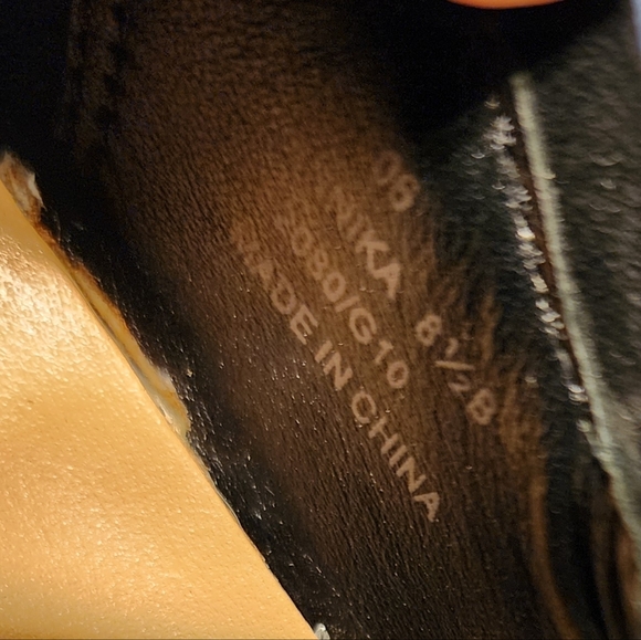 Coach Annika Heeled Leather Ankle Bootie A3506 Fold-Over Suede Cuff 8.5B - Picture 5 of 7